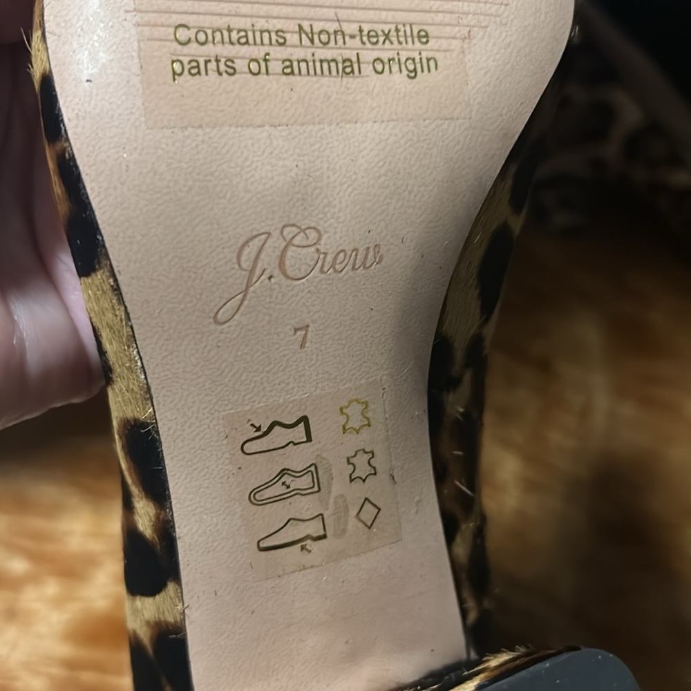 J. Crew Brown and Black Heels Sophisticated Cheetah  Pumps, Size 7, New - Picture 6 of 6
